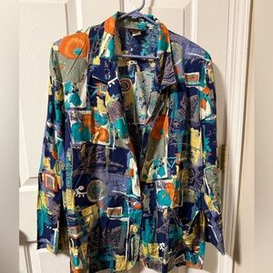 Vintage 80’s Women’s Plus Mikaela Colorful Abstract Blazer Size 20